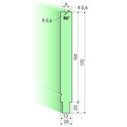 86° Dies, H=150mm