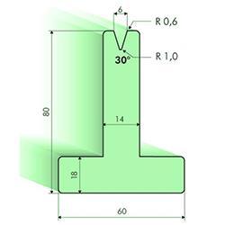 Т-образная матрица 30° (высота 80мм)