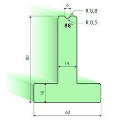 Т-образная матрица 88° (Н=120мм)