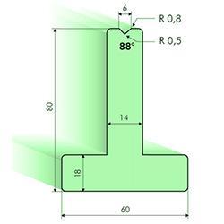 Т-образная матрица 88° (высота 80мм)
