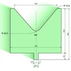 78° матрица для листогиба (Н=130мм)