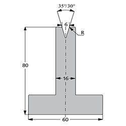 35° матрица для гибочного пресса (Н=80мм)