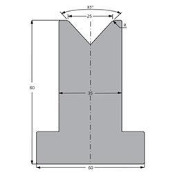 85° матрица для гибочного пресса (Н=80мм)