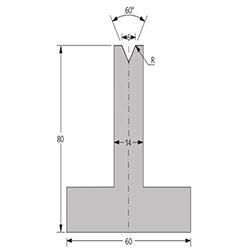 60° матрица для гибочного пресса (Н=80мм)